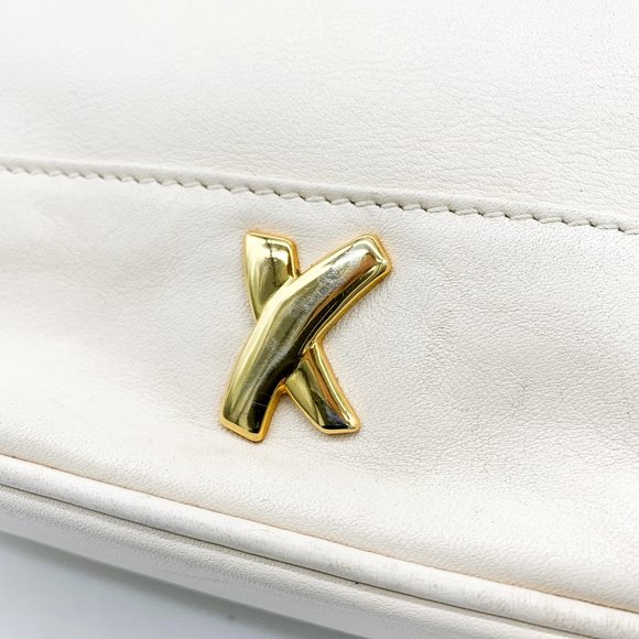 VINTAGE Paloma Picasso Leather Gold 'X' Crossbody - Picture 7 of 9